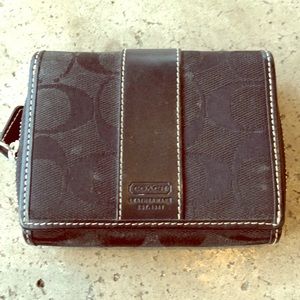 Coach Small Black Canvas Wallet